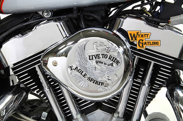 V-Twin - 34-1705 - Chrome Wyatt Gatling Air Cleaner Assembly