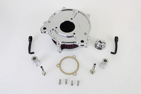 V-Twin - 34-1712 - Chrome Exposed Filter Air Cleaner Kit