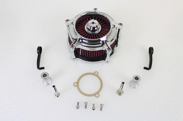 V-Twin - 34-1712 - Chrome Exposed Filter Air Cleaner Kit