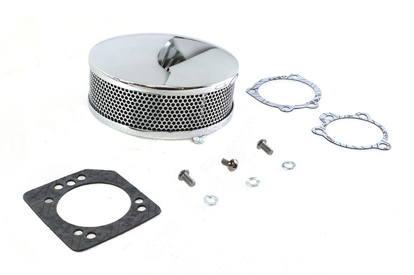 V-Twin - 34-1866 - Wyatt Gatling Round Air Cleaner Chrome
