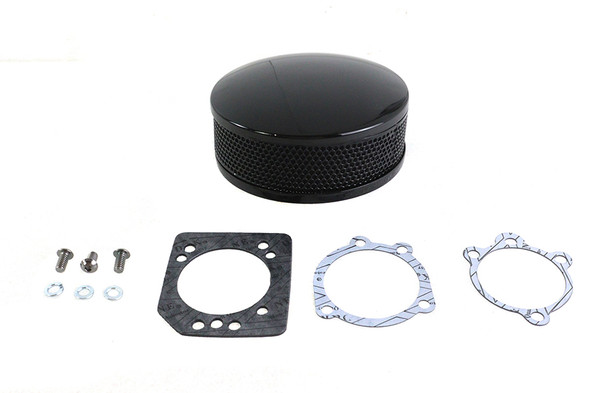 V-Twin - 34-1867 - Wyatt Gatling Round Air Cleaner Black