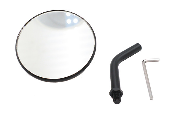 V-Twin - 34-2029 - 3 inch Round Mini Mirror Top Triple Tree Mount Black