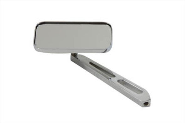 V-Twin - 34-6023 - Rectangular Mirror Chrome with Billet Stem