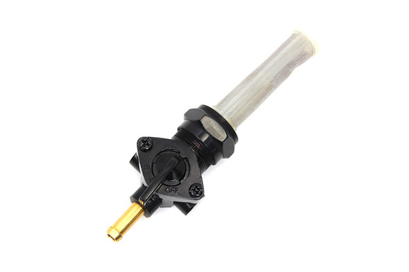 V-Twin - 35-0186 - Black Petcock with Straight Outlet and Nut