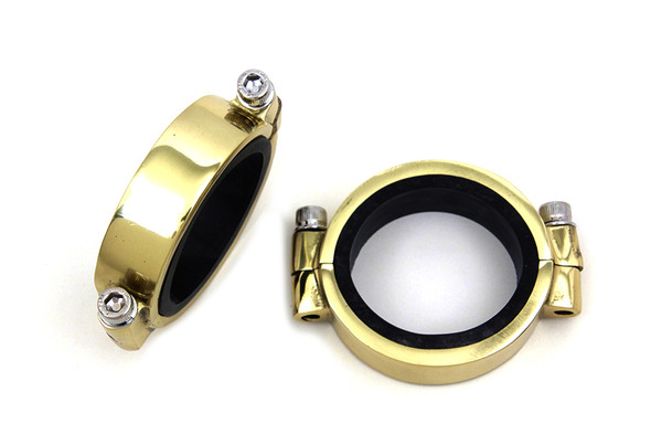 V-Twin - 35-0192 - Brass Intake Manifold Clamp Set - Fits 1978-1984 Harley-Davidson XL, FL, FX
