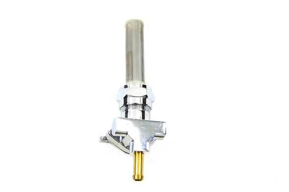 V-Twin - 35-0402 - Chrome Petcock with Straight Outlet and Nut - Fits 1975-1984 Harley-Davidson FX, FL, 1982-1994 FXR, 1975-1995 XL, 1991-1994 FXD, 1984-1994 FXST, 1986-1994 FLST