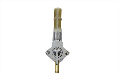 V-Twin - 35-0404 - Petcock Straight Outlet Chrome - Fits 1971-1974 Harley-Davidson FX, 1955-1974 XL, 1965-1974 FL