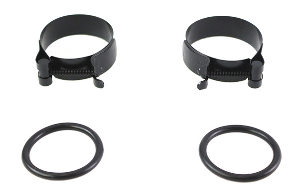 V-Twin - 35-0708 - Black Intake Manifold Clamp Set - Fits 1971-1977 Harley-Davidson FX, 1955-1977 FL, 1957-1977 XL