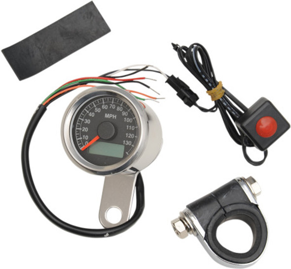 Drag Specialties - Programmable Mini Electronic Speedometer - 220 KM/H