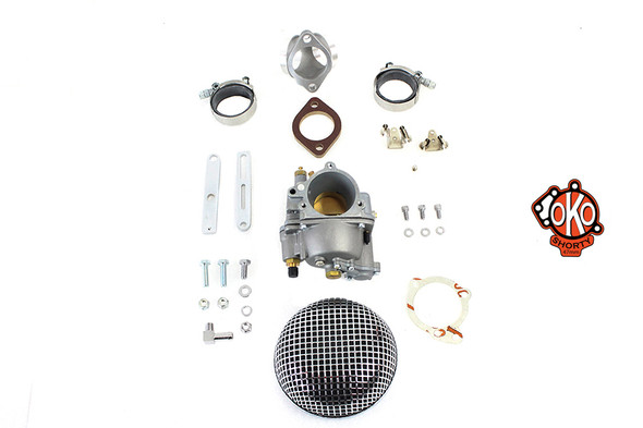 V-Twin - 35-0888 - 47mm OKO Shorty Carburetor Kit Alloy - Fits 1973-1976 Harley-Davidson FX, 1957-1977 XL, 1966-1976 FL