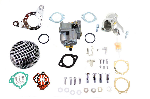 V-Twin - 35-1714 - OKO Performance 1-7/8 inch Shorty Carburetor Kit - Fits 1993-2007 Harley-Davidson FLST, FXST, FLH