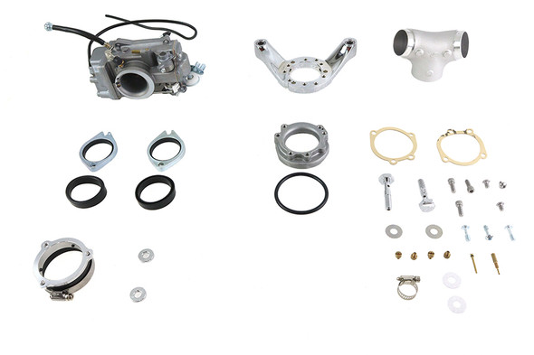 V-Twin - 35-1877 - OKO 45mm Flat Side Carburetor Kit - Fits 1999-2016 Harley-Davidson FLT, 1999-2017 FLST, FXST, FXD
