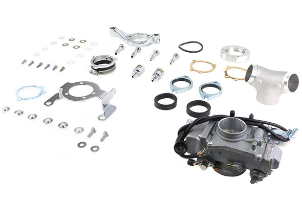 V-Twin - 35-1898 - OKO 45mm Flat Side Carburetor Kit - Fits 1999-2016 Harley-Davidson FLT, 1991-2017 FXD, 1999-2017 FLST, FXST