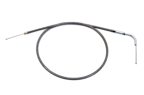 V-Twin - 36-0249 - Stainless Steel Throttle Cable with 38 inch Casing and 90  E