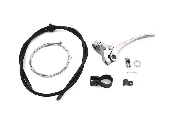 V-Twin - 36-0414 - Spring Fork Cable and Handle Assembly Polished