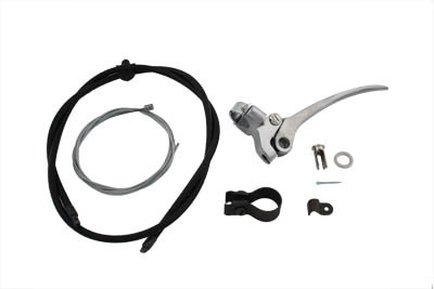 V-Twin - 36-0414 - Spring Fork Cable and Handle Assembly Polished - Fits 1936-1957 Harley-Davidson G, 1941-1948 UL, 1936-1948 EL, 1941-1948 FL, 1936-1952 W