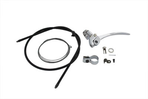 V-Twin - 36-0418 - Spring Fork Cable and Handle Assembly Chrome