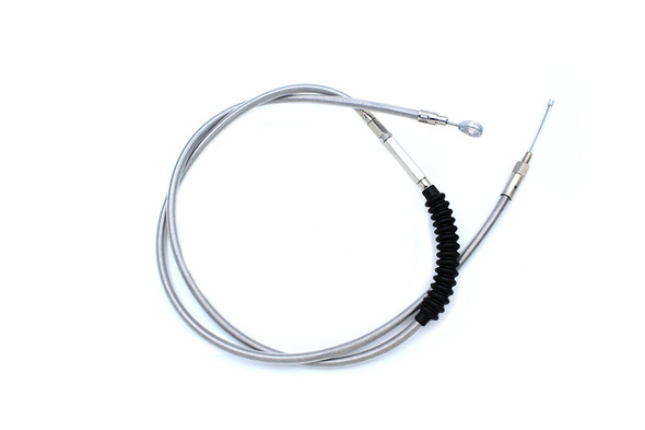 V-Twin - 36-0560 - 69.25 inch Braided Stainless Steel Clutch Cable - Fits 1987-2006 Harley-Davidson FLST, FLT, FXST, FXSTC