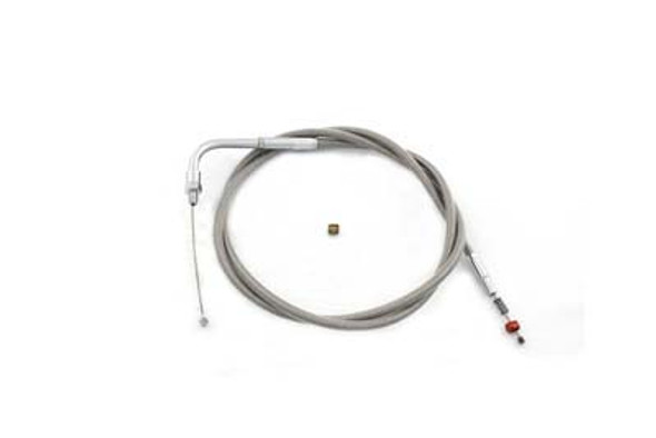 V-Twin - 36-0650 - 45.375 inch Braided Stainless Steel Idle Cable