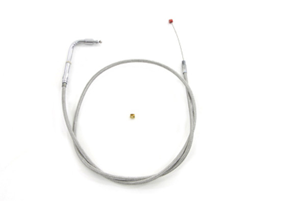 V-Twin - 36-0674 - Braided Stainless Steel Idle Cable with 39 inch Casing