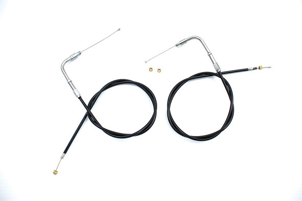 V-Twin - 36-0858 - 34.25 inch Black Throttle and Idle Cable Set