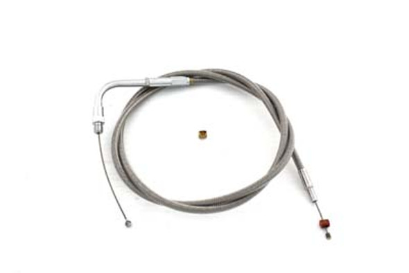 V-Twin - 36-1513 - 43.25 inch Braided Stainless Steel Throttle Cable