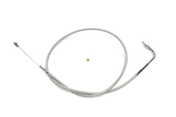 V-Twin - 36-1514 - 34.875 inch Braided Stainless Steel Idle Cable