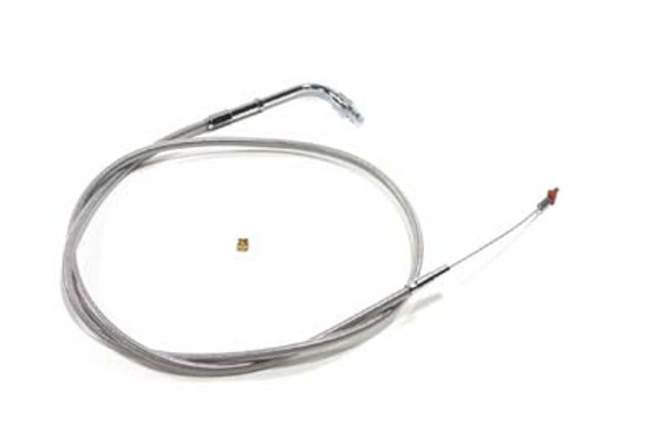 V-Twin - 36-1515 - 42.875 inch Braided Stainless Steel Idle Cable