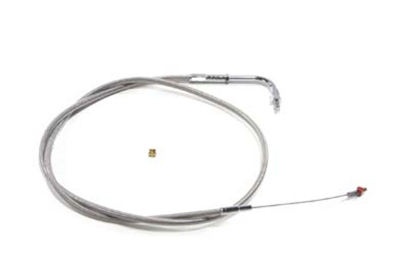 V-Twin - 36-1515 - 42.875 inch Braided Stainless Steel Idle Cable