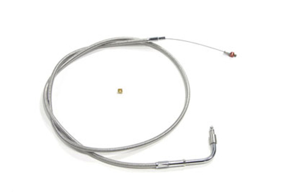 V-Twin - 36-1519 - 43.25 inch Braided Stainless Steel Idle Cable