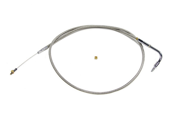 V-Twin - 36-1560 - Braided Stainless Steel Idle Cable with 38.125 inch Casing