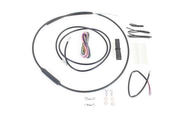 V-Twin - 36-1605 - 12 inch-14 inch Handlebar Cable and Brake Line Kit - Fits 2008-2013 Harley-Davidson FLTR (with ABS), 2008-2013 FLHR (with ABS)