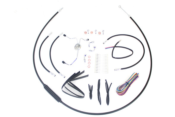 V-Twin - 36-1608 - 10 inch-12 inch Handlebar Cable and Brake Line Kit - Fits 2014-2017 Harley-Davidson XL