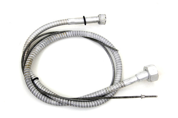 V-Twin - 36-2604 - 35 inch Cadmium Speedometer Cable - Fits 1971-1972 Harley-Davidson FX, 1962-1980 FL, 1980-1983 FX