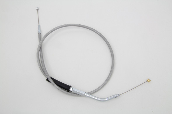 V-Twin - 36-8022 - 35 inch Braided Stainless Steel Throttle Cable