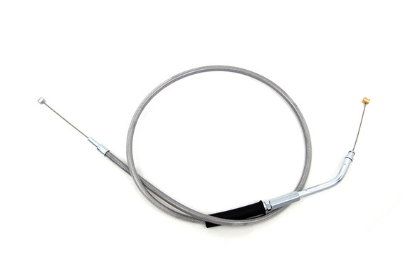V-Twin - 36-8022 - 35 inch Braided Stainless Steel Throttle Cable