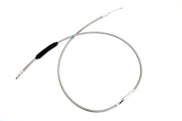 V-Twin - 36-8076 - 70.69 inch Braided Stainless Steel Clutch Cable - Fits 2001-2005 Harley-Davidson FXDL, 2000-2005 FXST, 2001-2003 FXDWG