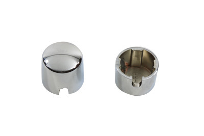 V-Twin - 37-0041 - Chrome Rear Axle Nut Cover Set - Fits 2000-2007 Harley-Davidson FLST, FXST