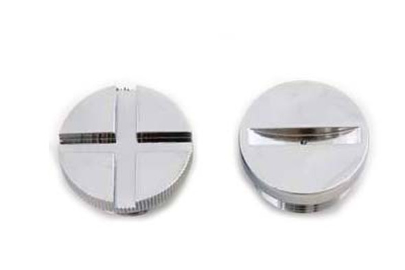 V-Twin - 37-0050 - Primary Cover Cap Set Chrome