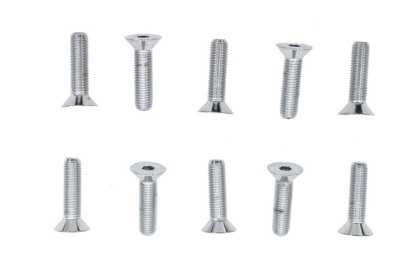 V-Twin - 37-0117 - Allen Flat Head Screws Chrome 5/16 inch x 1-1/4 inch