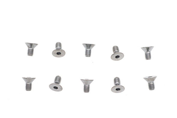 V-Twin - 37-0153 - Allen Flat Head Screws Chrome 1/4 inch x 1/2 inch