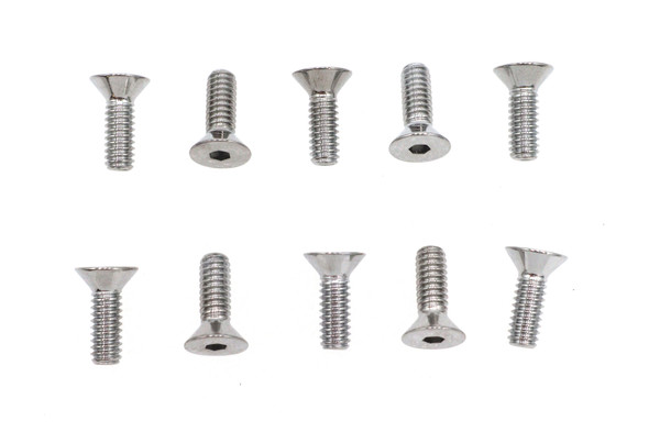 V-Twin - 37-0155 - Allen Flat Head Screws Chrome 1/4 inch x 3/4 inch