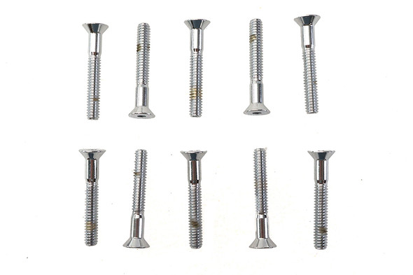 V-Twin - 37-0160 - Allen Flat Head Screws Chrome 1/4 inch-20 x 1-3/4 inch