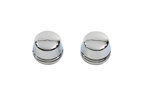V-Twin - 37-0380 - Chrome Front Axle Cap Cover Set, Cap Style