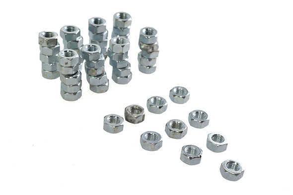 V-Twin - 37-0658 - Zinc Hex Nuts 1/4 inch-28 Standard
