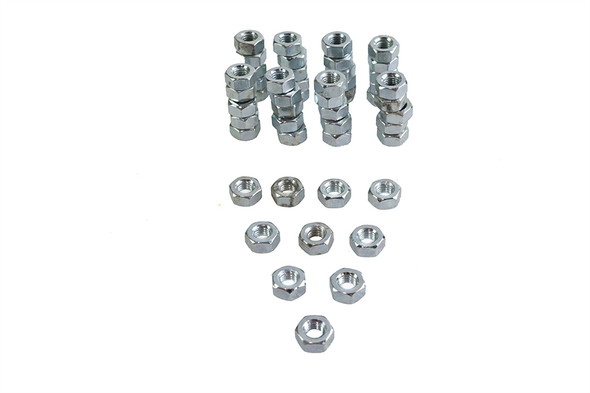 V-Twin - 37-0658 - Zinc Hex Nuts 1/4 inch-28 Standard