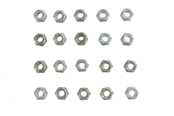 V-Twin - 37-0667 - Zinc Hex Nuts 1/4 inch-28 Nyloc