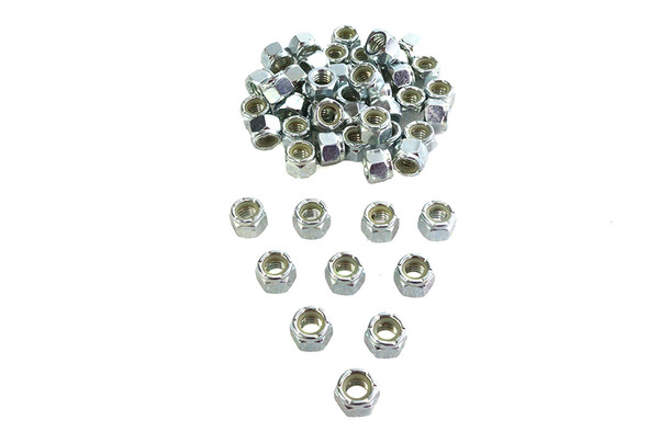 V-Twin - 37-0670 - Zinc Hex Nuts 3/8 inch-16 Nyloc