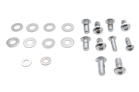 V-Twin - 37-1077 - Headlamp Cowl Screw Kit Polished Chrome - Fits 1960-1984 Harley-Davidson FL