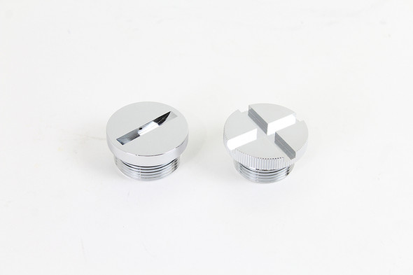 V-Twin - 37-7376 - Chrome Primary Cover Cap Set